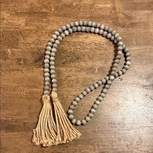 Elegant Gray Beaded Home Decor with Tassels
